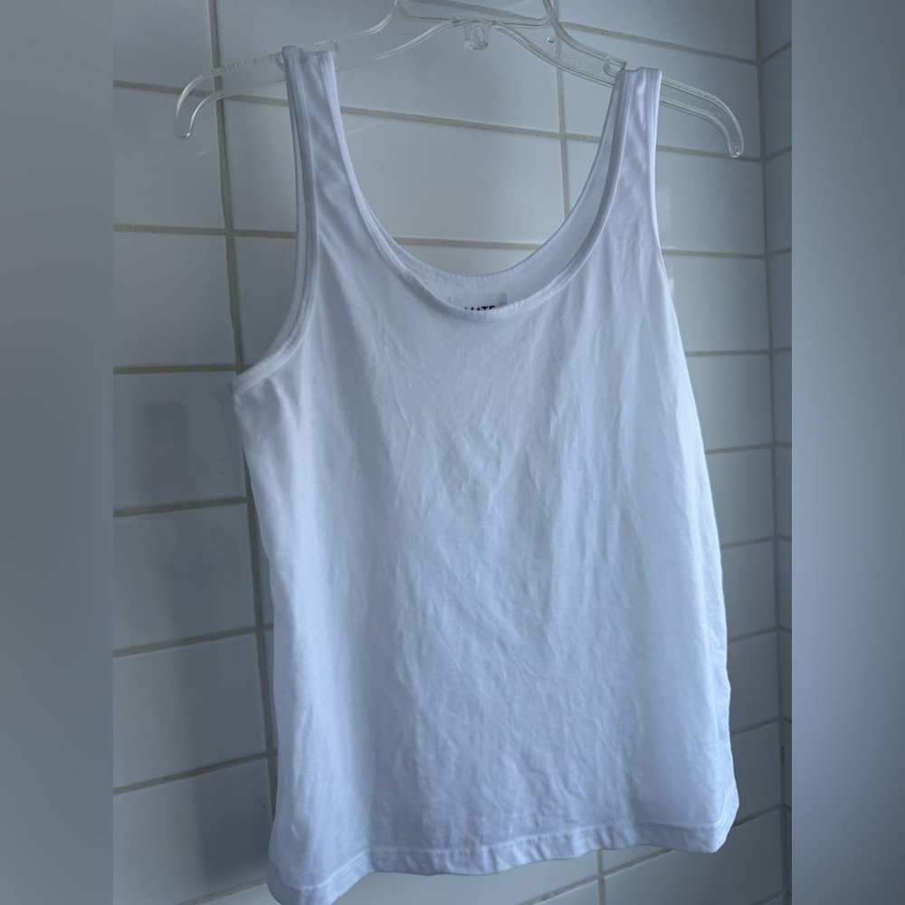 Mate the Label Classic White Tank Top Tencel and Organic Cotton Small